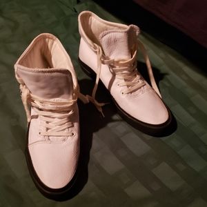 White and Black Leather Converse